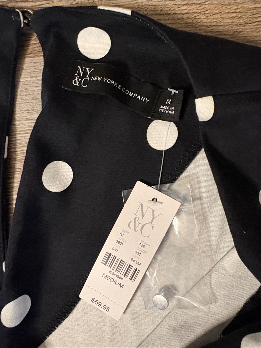 New York & Company Black and White Polka Dot Wrap Jumpsuit - Picture 2 of 4